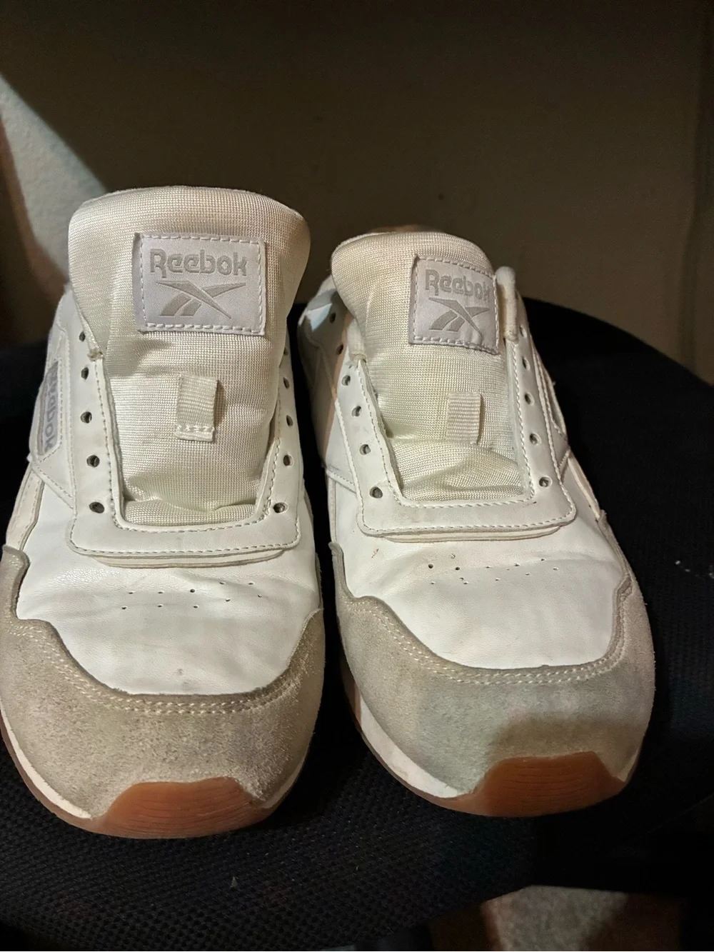 Reebok Men's White and Light Gray Retro Sneakers